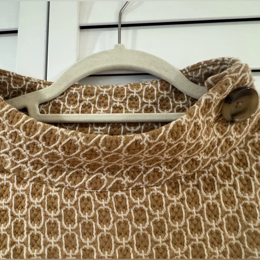 NWOT Ann Taylor XS Luxury Knit Retro Chain Link Lightweight Mockneck Sweater Top - Picture 5 of 7